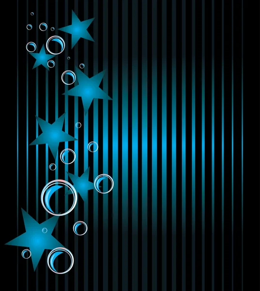 Estrellas azules y burbujas. Fondo abstracto — Vector de stock