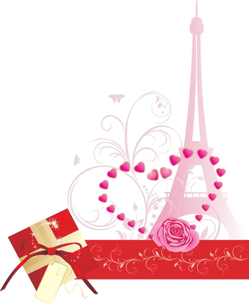 Holiday composition for Valentines day. Banner — Stock Vector