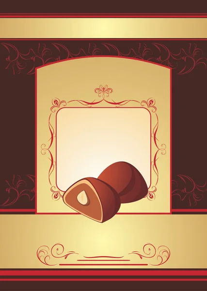 トリュフ チョコレート。折り返しの背景 — ストックベクタ