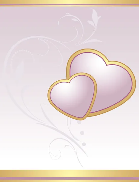 Corações de lilás. Fundo para cartão de Valentim — Vetor de Stock