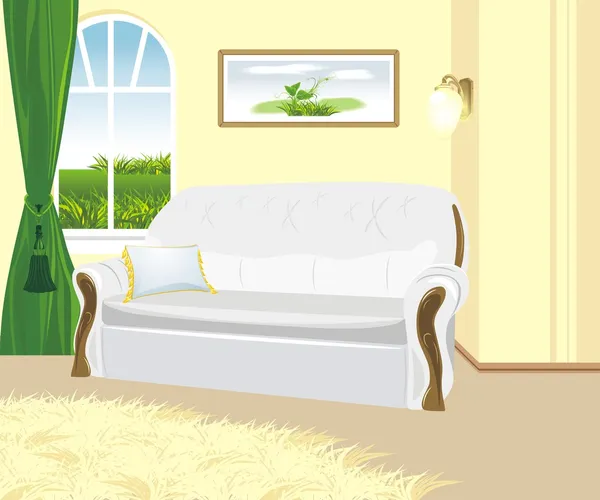 Wohnzimmerfragment. klassischer Stil — Stockvektor