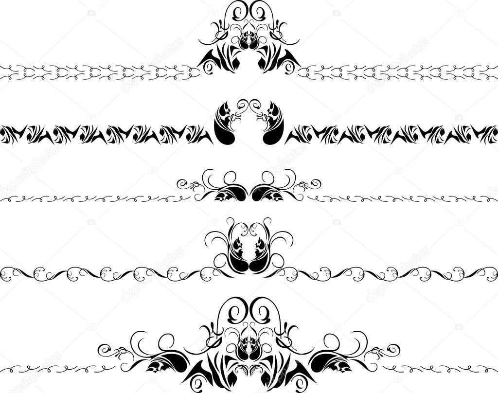 Five decorative borders — Stock Vector © teddy2007b #5915174