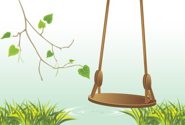 Swing on the riverside clipart