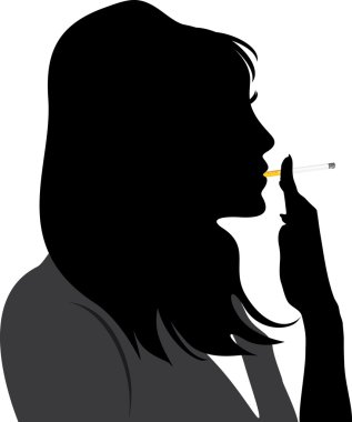 Sigara kadın silüeti