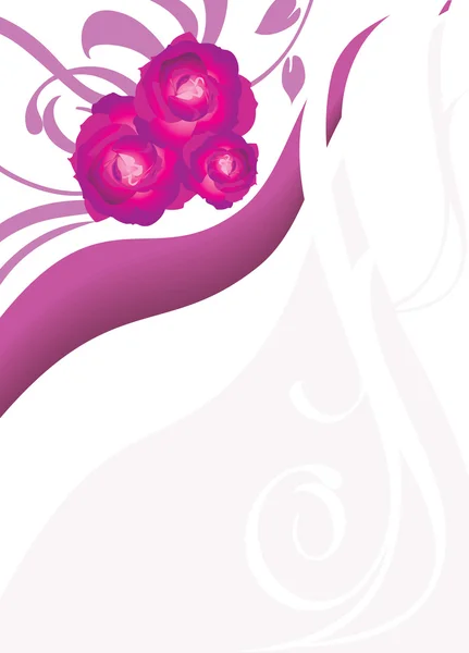 Cartão floral com roxo rosa — Vetor de Stock