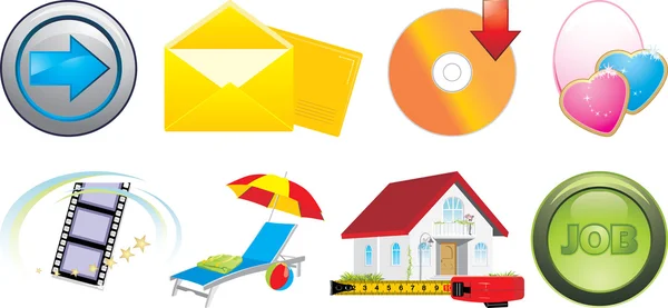 Set di icone per un web design — Vettoriale Stock