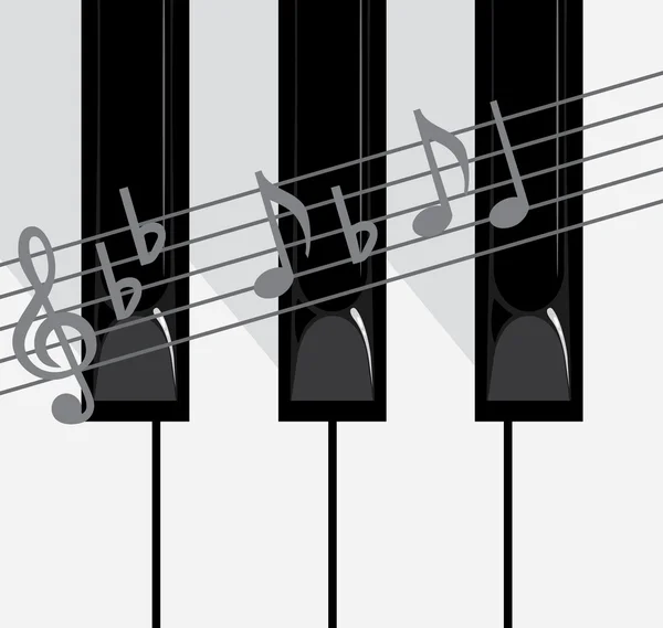 钢琴键和笔记 — 图库矢量图片