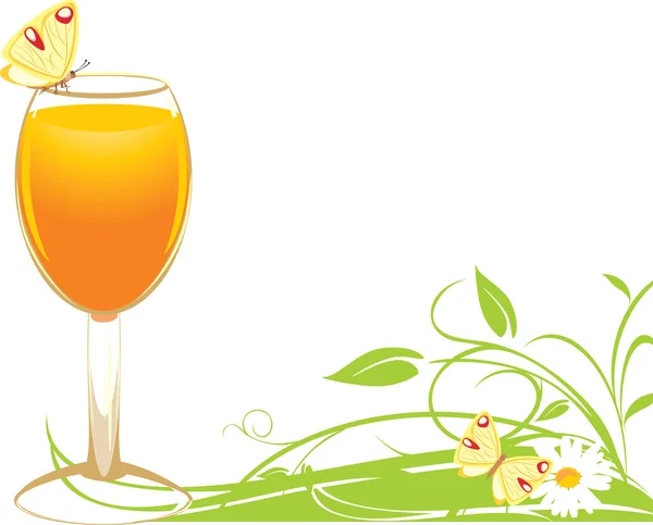 オレンジジュース付きのガラス — ストックベクタ