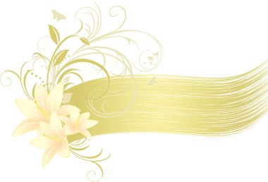 Lilies with floral ornament clipart