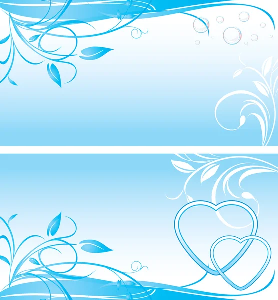 Two floral backgrounds for banner — Stock Vector