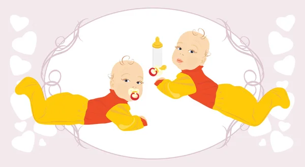 Baby tvillingar — Stock vektor