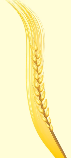 Pšeničné klasy na žlutém podkladu — Stockový vektor