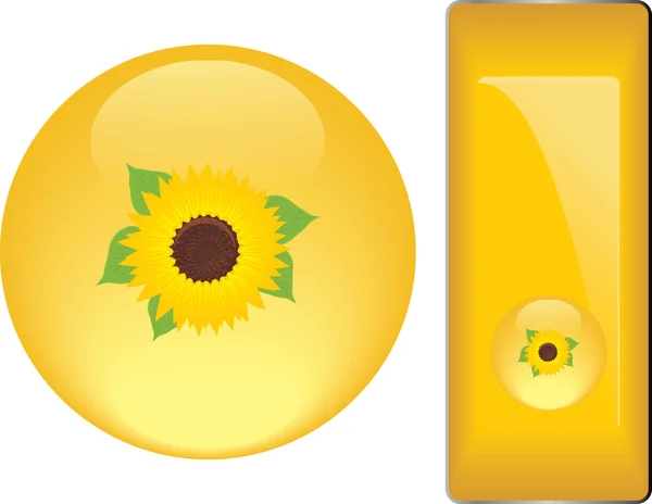 向日葵的黄色按钮 — 图库矢量图片