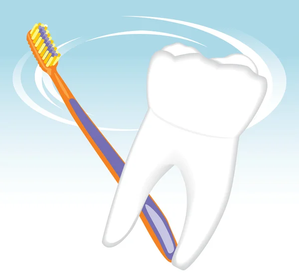 Gigi dan sikat gigi. Konsep gigi - Stok Vektor
