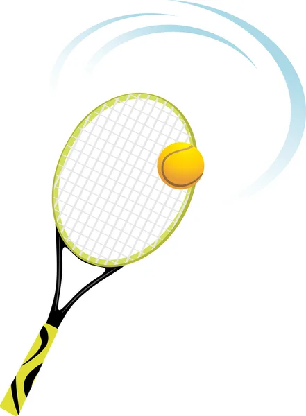 Tennisracket met bal — Stockvector