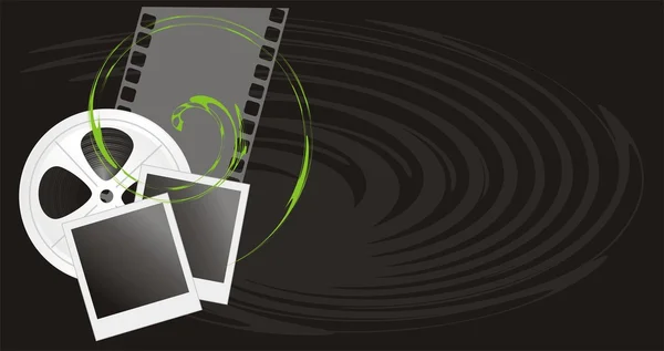 Film objects on the black background — Stock Vector