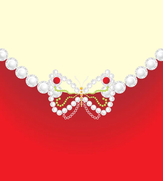 Farfalla decorativa sullo sfondo per la progettazione di gioielli — Vettoriale Stock