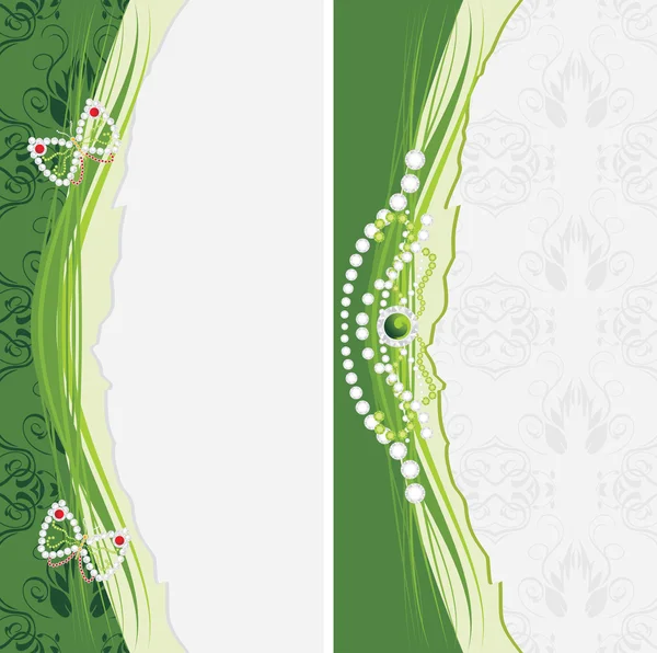 Διακοσμητικά φόντα με λαμπρό διακόσμηση λουλούδια πορσελάνη για σχέδιο κοσμήματος — 图库矢量图片