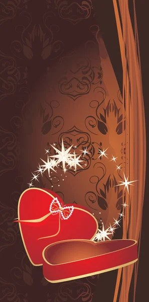 Vörös mezőben a dekoratív barna háttér. Holiday banner — Stock Vector