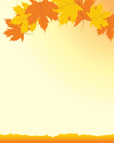 Fondo de otoño con hojas de arce — Vector de stock