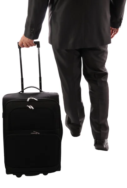 Üzletember bőrönddel — Stock Fotó
