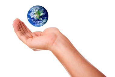 Hand and world clipart