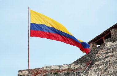 Landscape with Colombia flag clipart