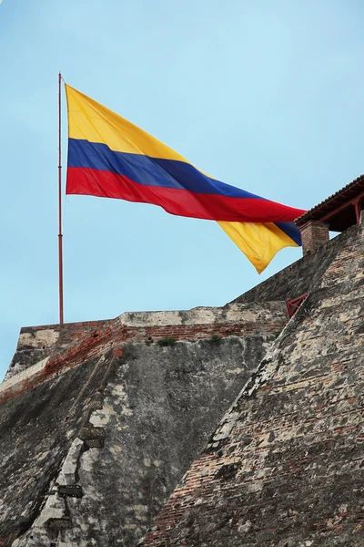 stock image Landscape with Colombia flag
