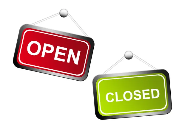 Open and closed signs — Stock Photo, Image