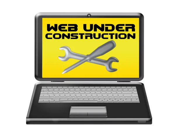 Web en construcción ordenador —  Fotos de Stock