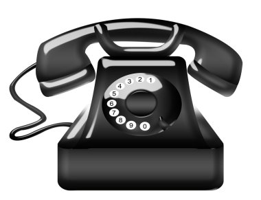 Old black telephone clipart