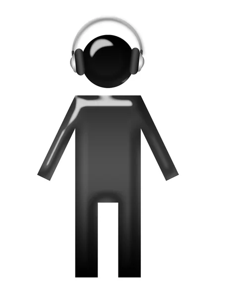 Homem ouvindo sinal de música — Fotografia de Stock