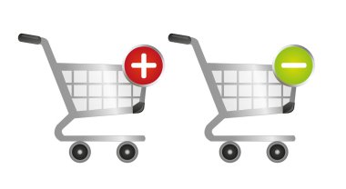 shopping carts and sign clipart