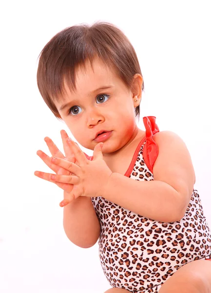 Bebé niña aplaudiendo —  Fotos de Stock