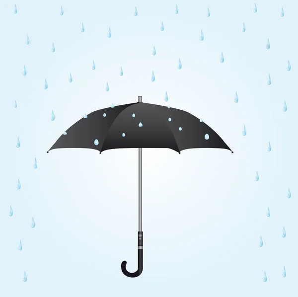 Ombrello sotto la pioggia — Vettoriale Stock