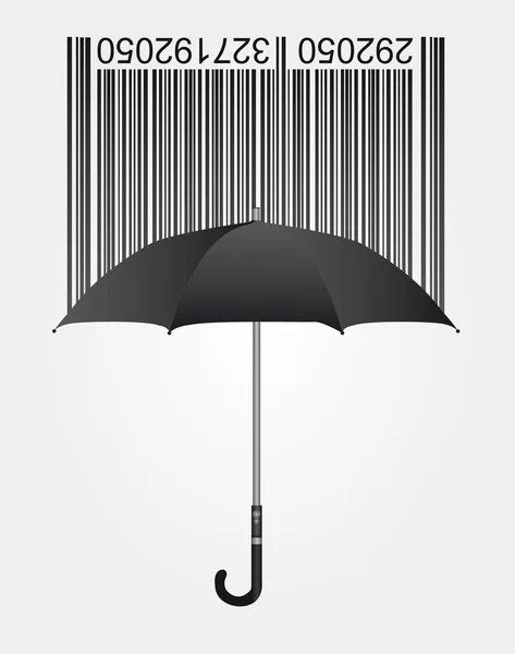Strichcode und Regenschirm — Stockvektor
