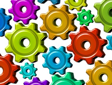 Colorful gears clipart