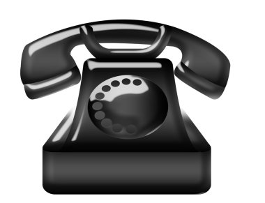 Old black telephone clipart