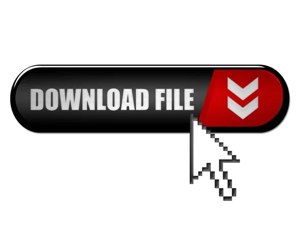 Botão de arquivo de download com cursor — Fotografia de Stock