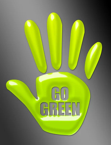 Groene hand gaan — Stockfoto