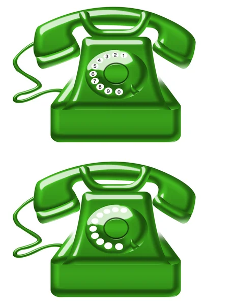 Rode oude telefoons — Stockfoto