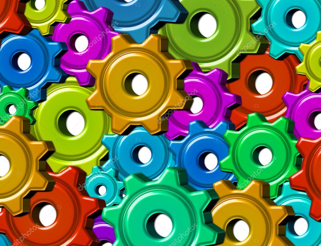 Colorful gears — Stock Photo © yupiramos 6291081