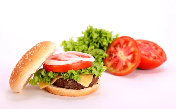 Otwórz hamburgera — Zdjęcie stockowe