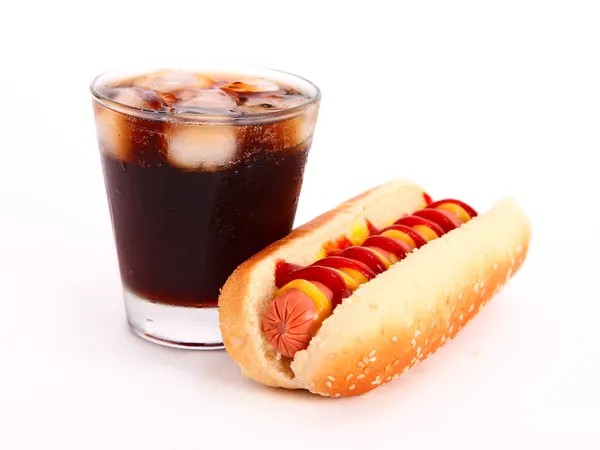 Hot dog e bevande — Foto Stock