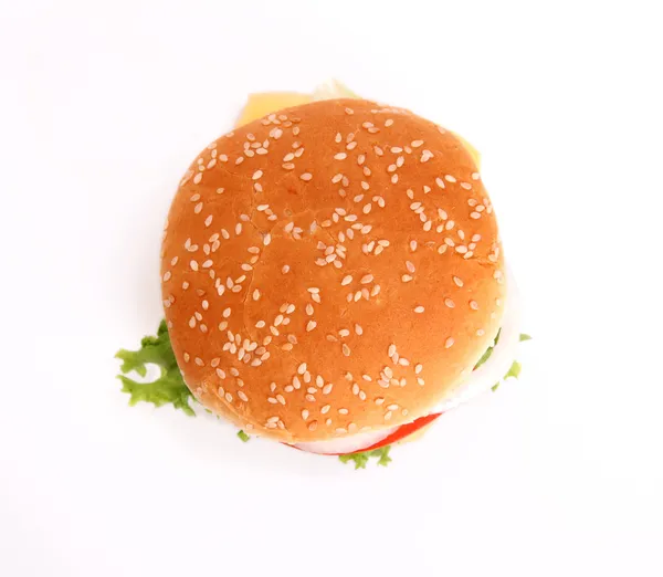 Гамбургер над головой — стоковое фото