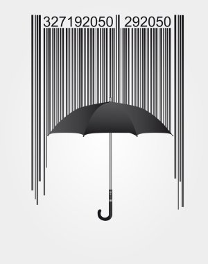 barcode and umbrella clipart