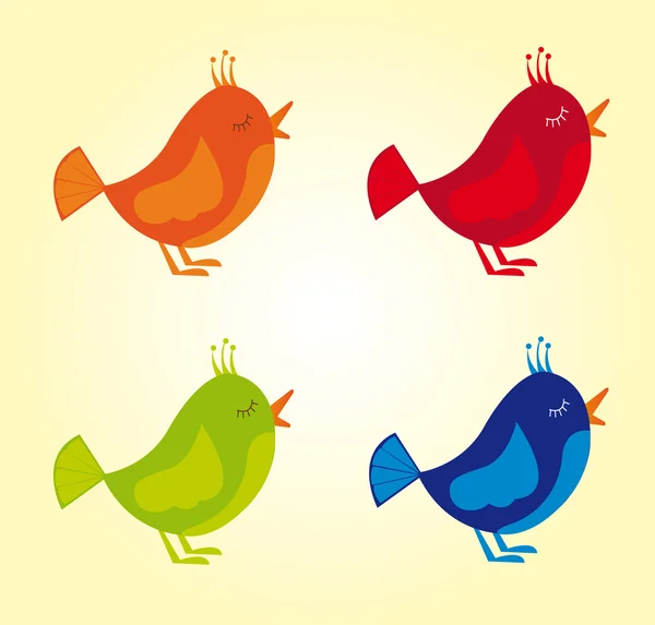 Різнобарвними птахами — стоковий вектор