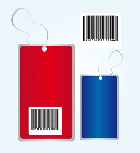 Etiquetas vermelhas e azuis — Vetor de Stock