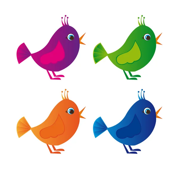 Kolorowe ptaki — Wektor stockowy