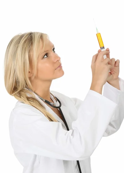 stock image Pretty Woman Doctor with Syringe